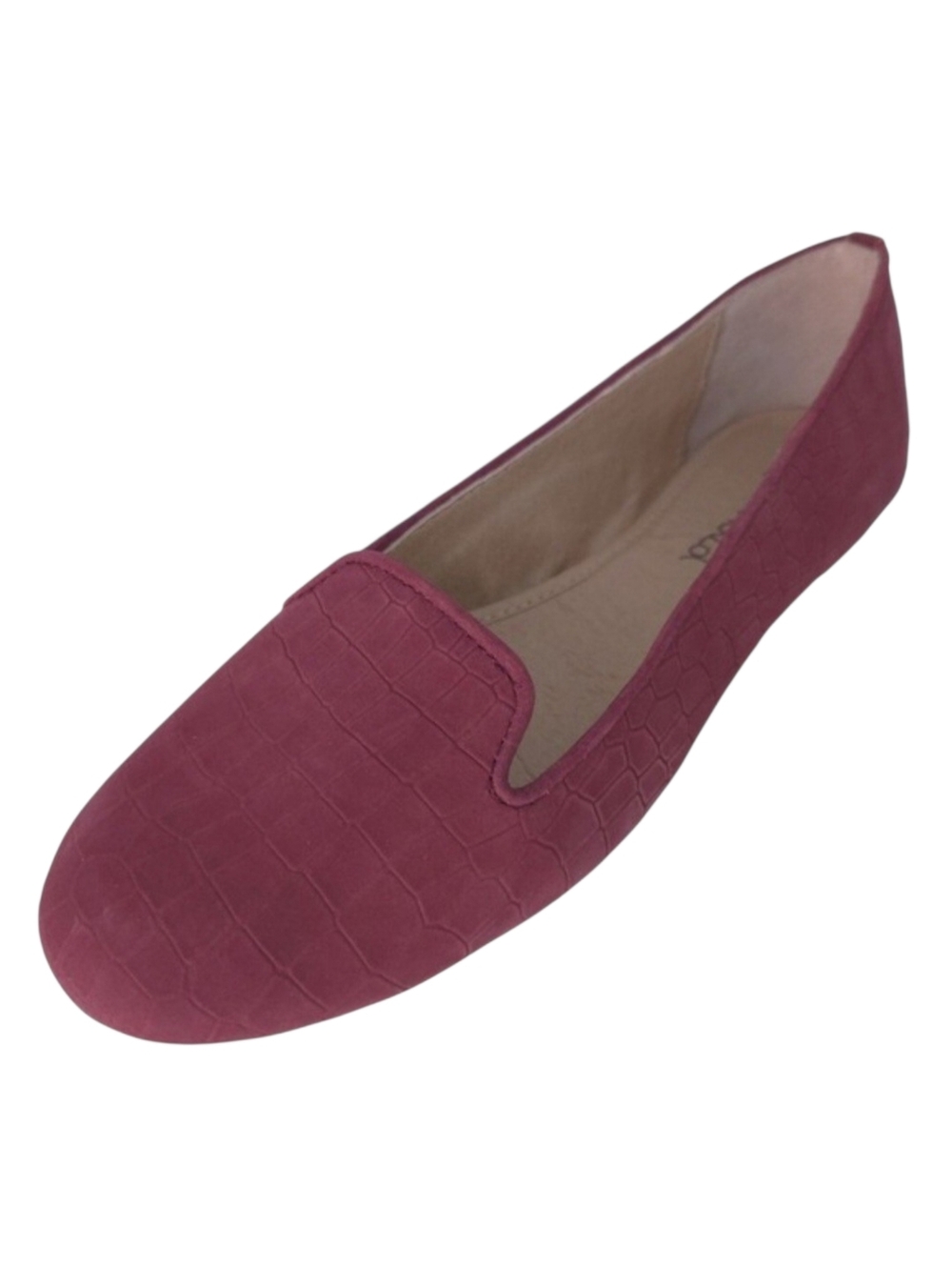Splendid Burgundy Vegan Suede Alligator Embossed Flats- Size 8